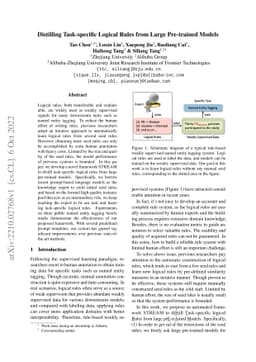 Distilling Task-specific Logical Rules from Large Pre-trained Models
