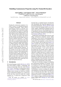 Modelling Commonsense Properties using Pre-Trained Bi-Encoders