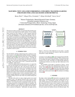 Matching Text and Audio Embeddings: Exploring Transfer-learning
  Strategies for Language-based Audio Retrieval