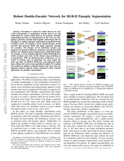 Robust Double-Encoder Network for RGB-D Panoptic Segmentation