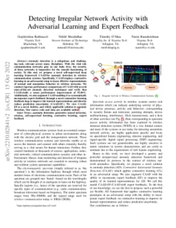 Detecting Irregular Network Activity with Adversarial Learning and
  Expert Feedback