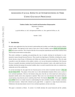 Inference on Causal Effects of Interventions in Time using Gaussian
  Processes