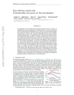 Self-Distillation for Further Pre-training of Transformers