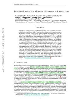 Binding Language Models in Symbolic Languages