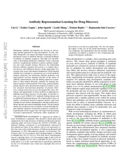 Antibody Representation Learning for Drug Discovery