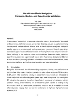 Data-Driven Meets Navigation: Concepts, Models, and Experimental
  Validation