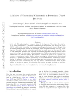 A Review of Uncertainty Calibration in Pretrained Object Detectors