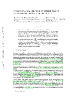 Communication-Efficient and Drift-Robust Federated Learning via Elastic
  Net