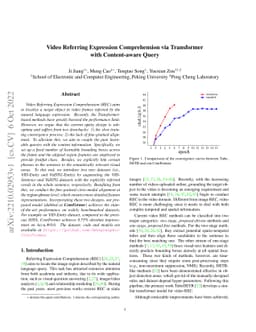 Video Referring Expression Comprehension via Transformer with
  Content-aware Query