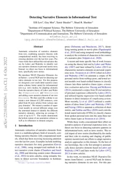 Detecting Narrative Elements in Informational Text