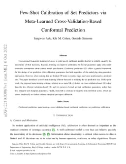 Few-Shot Calibration of Set Predictors via Meta-Learned
  Cross-Validation-Based Conformal Prediction