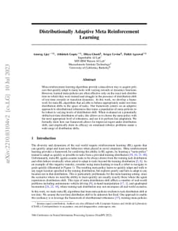 Distributionally Adaptive Meta Reinforcement Learning