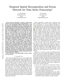 Temporal Spatial Decomposition and Fusion Network for Time Series
  Forecasting