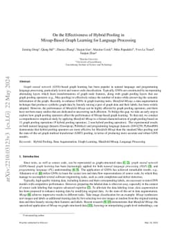On the Effectiveness of Hybrid Pooling in Mixup-Based Graph Learning for
  Language Processing
