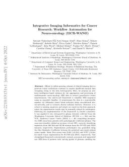 Integrative Imaging Informatics for Cancer Research: Workflow Automation
  for Neuro-oncology (I3CR-WANO)
