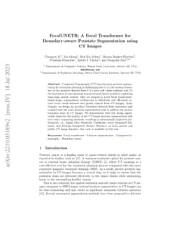 FocalUNETR: A Focal Transformer for Boundary-aware Segmentation of CT
  Images