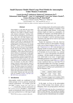 Small Character Models Match Large Word Models for Autocomplete Under
  Memory Constraints