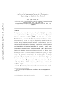 Adversarial Lagrangian Integrated Contrastive Embedding for Limited Size
  Datasets