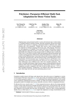 Polyhistor: Parameter-Efficient Multi-Task Adaptation for Dense Vision
  Tasks