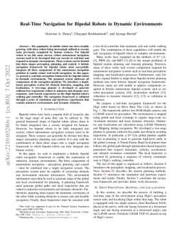 Real-Time Navigation for Bipedal Robots in Dynamic Environments