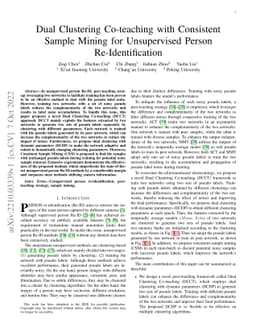 Dual Clustering Co-teaching with Consistent Sample Mining for
  Unsupervised Person Re-Identification