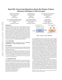 SpaceQA: Answering Questions about the Design of Space Missions and
  Space Craft Concepts