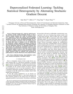 Depersonalized Federated Learning: Tackling Statistical Heterogeneity by
  Alternating Stochastic Gradient Descent