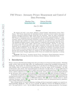 PAC Privacy: Automatic Privacy Measurement and Control of Data
  Processing