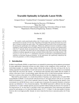 Tractable Optimality in Episodic Latent MABs