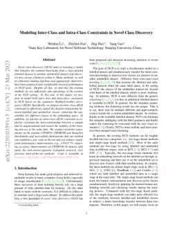 Modeling Inter-Class and Intra-Class Constraints in Novel Class
  Discovery