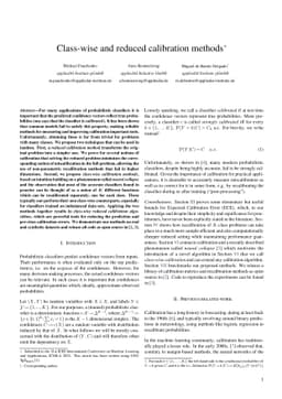 Class-wise and reduced calibration methods