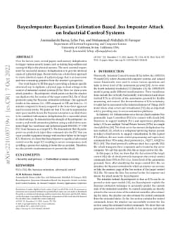 BayesImposter: Bayesian Estimation Based .bss Imposter Attack on
  Industrial Control Systems