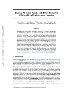 Flexible Attention-Based Multi-Policy Fusion for Efficient Deep
  Reinforcement Learning
