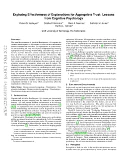 Exploring Effectiveness of Explanations for Appropriate Trust: Lessons
  from Cognitive Psychology