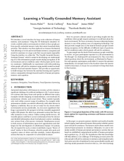 Learning a Visually Grounded Memory Assistant