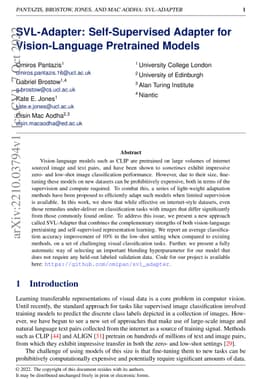 SVL-Adapter: Self-Supervised Adapter for Vision-Language Pretrained
  Models