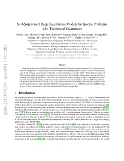 Self-Supervised Deep Equilibrium Models for Inverse Problems with
  Theoretical Guarantees