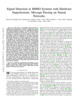Signal Detection in MIMO Systems with Hardware Imperfections: Message
  Passing on Neural Networks