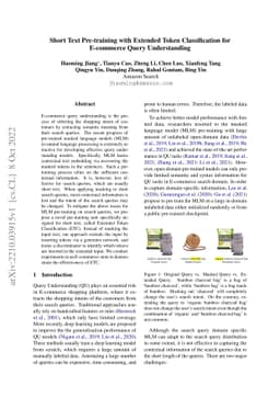 Short Text Pre-training with Extended Token Classification for
  E-commerce Query Understanding