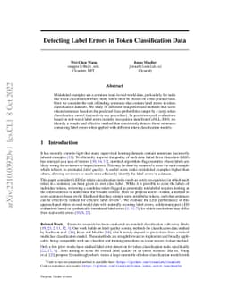 Detecting Label Errors in Token Classification Data