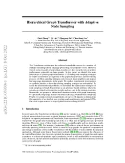 Hierarchical Graph Transformer with Adaptive Node Sampling