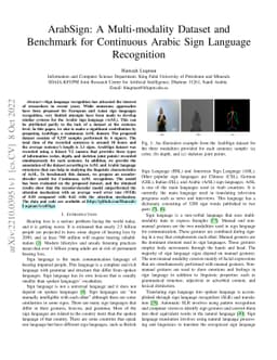 ArabSign: A Multi-modality Dataset and Benchmark for Continuous Arabic
  Sign Language Recognition