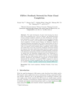 FBNet: Feedback Network for Point Cloud Completion