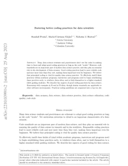 Fostering better coding practices for data scientists