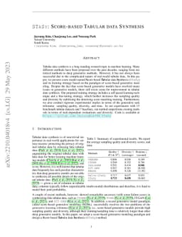 STaSy: Score-based Tabular data Synthesis