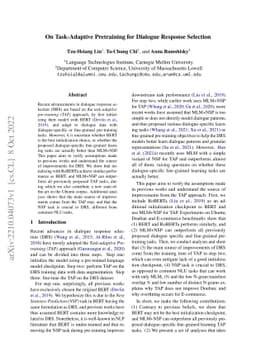 On Task-Adaptive Pretraining for Dialogue Response Selection
