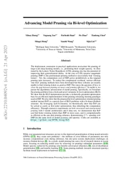 Advancing Model Pruning via Bi-level Optimization