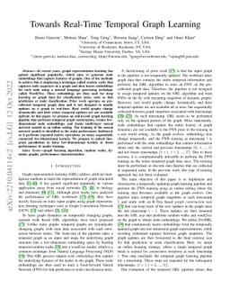 Towards Real-Time Temporal Graph Learning
