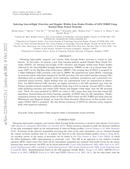 Inferring Line-of-Sight Velocities and Doppler Widths from Stokes
  Profiles of GST/NIRIS Using Stacked Deep Neural Networks