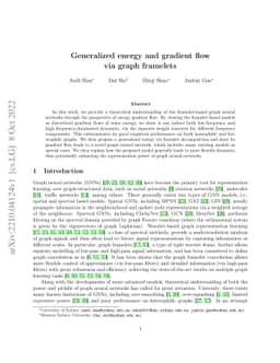 Generalized energy and gradient flow via graph framelets
